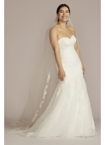 Lace Up Back Strapless Mermaid Wedding Dress - Exchange vows with your sweetheart in this strapless